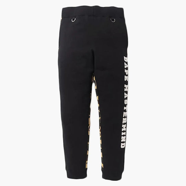 BAPE X Mastermind Japonsko polovina 1. camo lebka tepláky černá/žlutá
