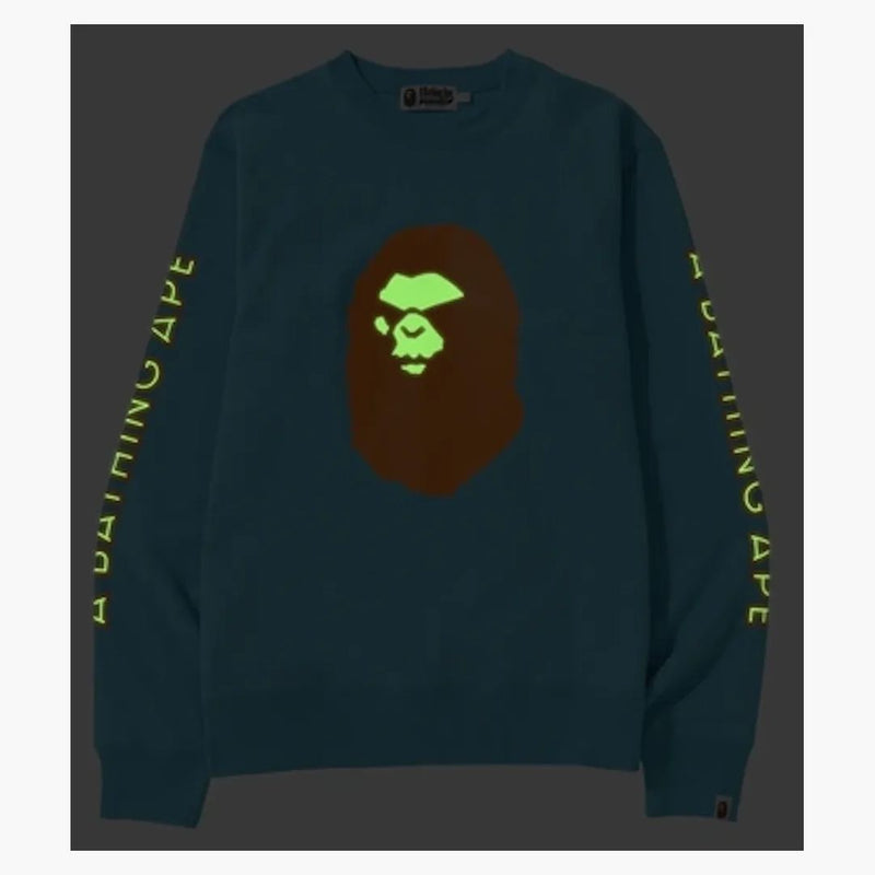 Bape Mad Face Wide Crewneck Sax