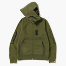 Bape Military Shark Full Zip Hoodie Olive