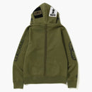 Bape Military Shark Full Zip Hoodie Olive