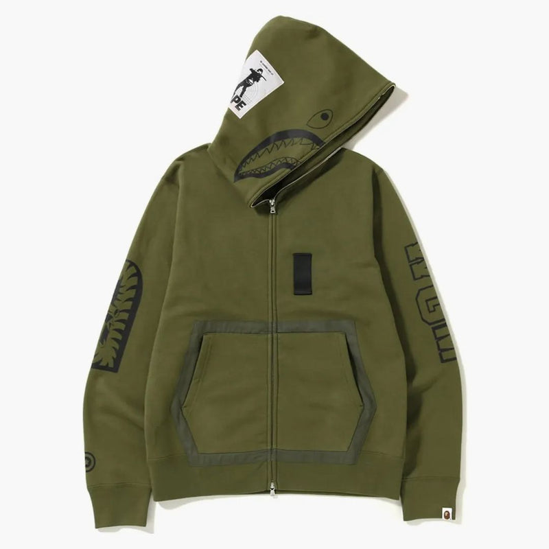 Bape Military Shark Full Zip Soodie Olive