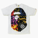 Bape Mix Camo Big Big Ape Head Tea White