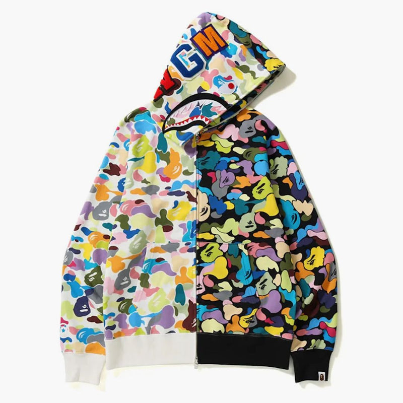BAPE Multi Camo Camo Halk Shark Full Zip Holdie Multi