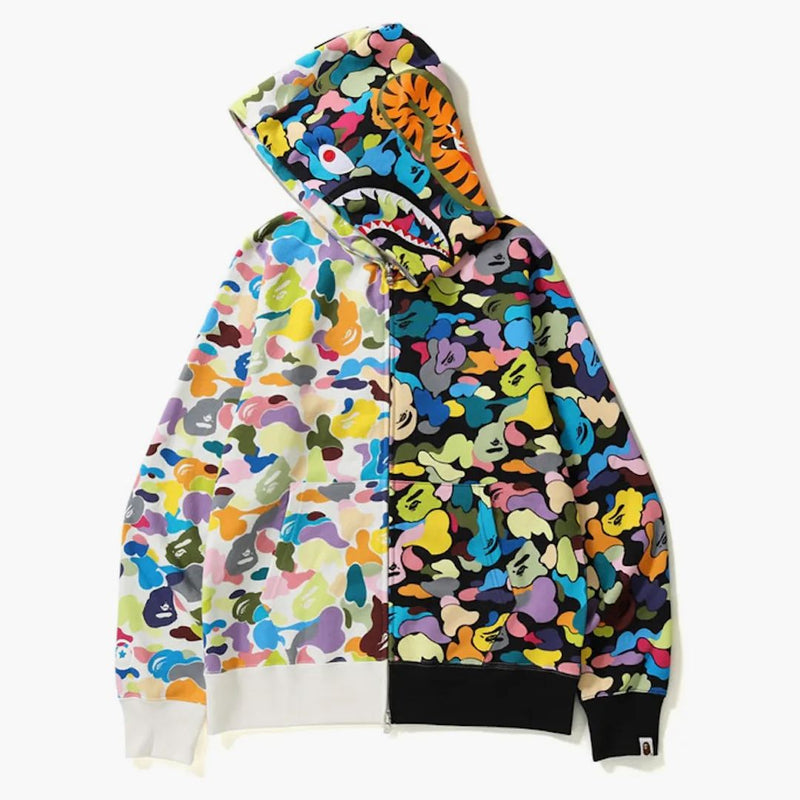 BAPE Multi Camo Camo Halk Shark Full Zip Holdie Multi