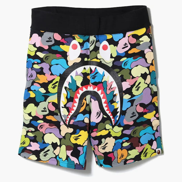 Bape Multi Camo Shark Shark Shorts Black
