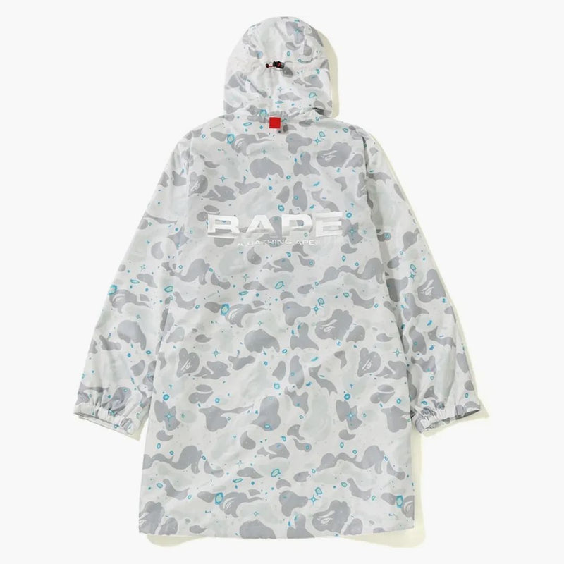 Bape Space Camo Long Hoodie Jacket White