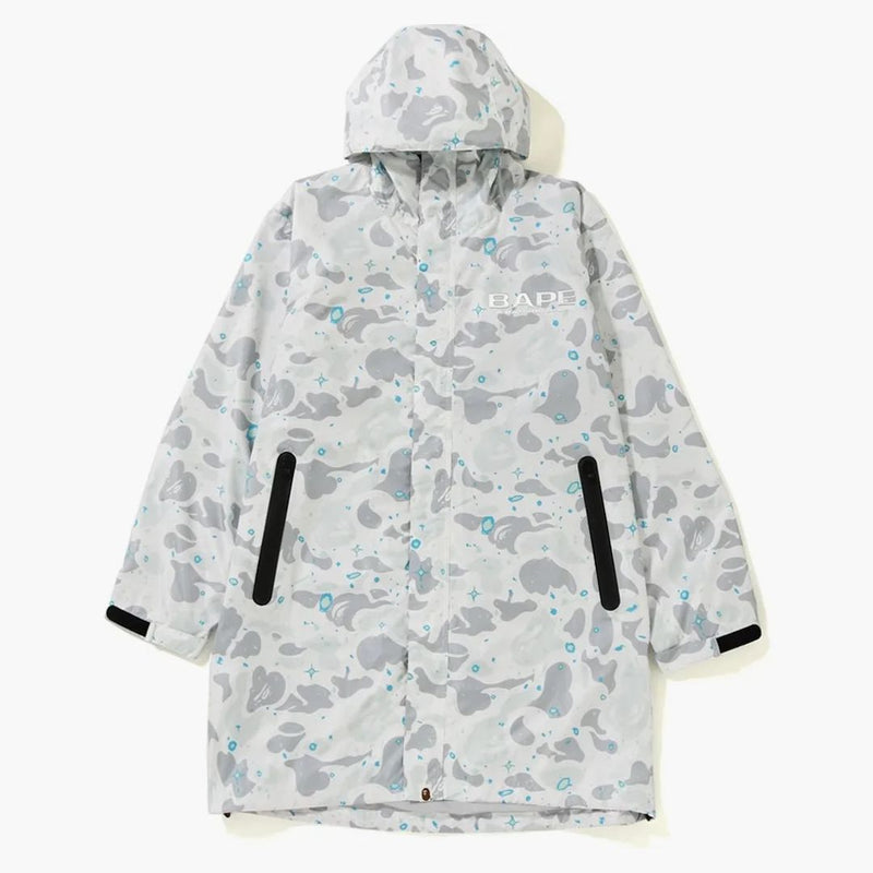 Bape Space Camo Long Hoodie Jacket White
