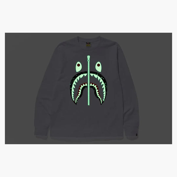 Bape Space Camo Shark LS Tee White