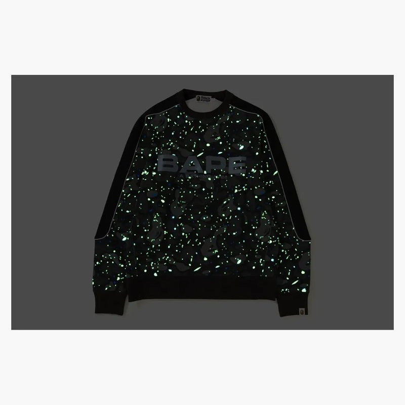 Bape Space Camo Wide Crewneck Black