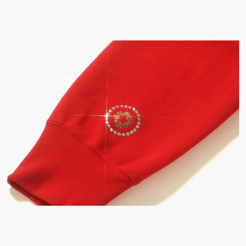 Bape Swarovski Shark Full Zip Hoodie Red