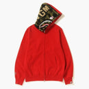 Bape Swarovski Shark Full Zip Hoodie Red