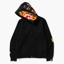 Bape Tiger Full Zip Color Embroidery Hoodie Black