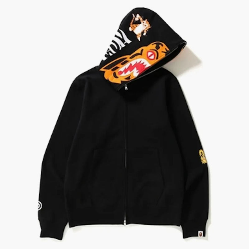 Bape Tiger Full Zip Color Bordery Hoodie Black