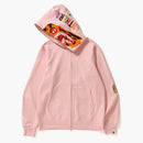 Bape Tiger Full Zip Color Embroidery Hoodie Pink