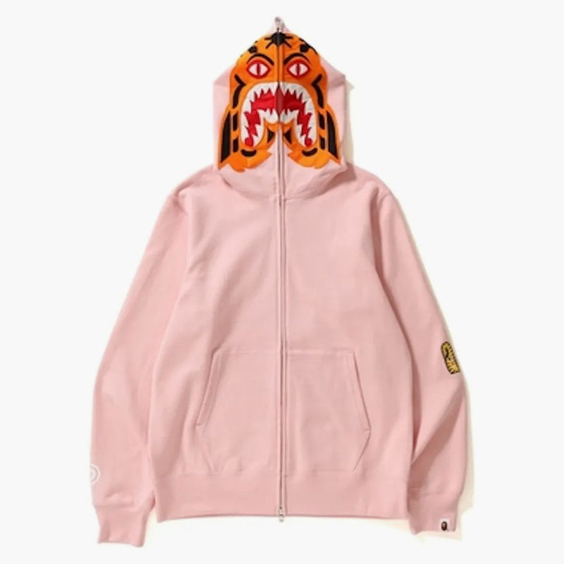 Bape Tiger Full Zip Color Bordery Holdie Pink