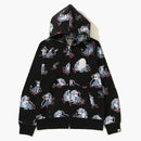 Bape Tiger Pattern Full Zip Hoodie Black