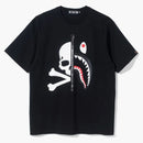 Bape VS Mastermind Half Skull Half Shark Double Sided Tea Black