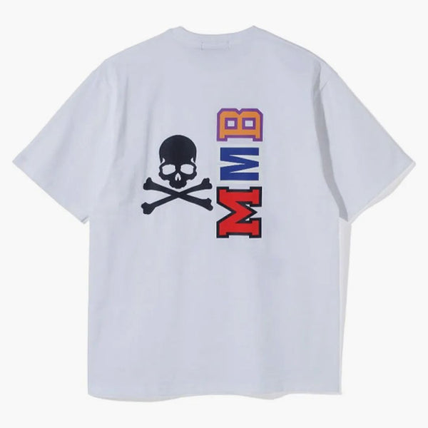 BAPE VS Mastermind Half Skull Half Shark TEE DOBLE TEE WHITE