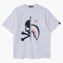 Bape VS Mastermind Half Skull Half Shark Double Sided Tee White