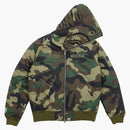 Bape Undefeated Woodland Camo Shark Down Jacket Green