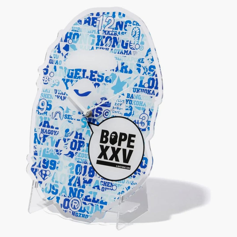 Bape xxv małpa zegar głowicy niebieski