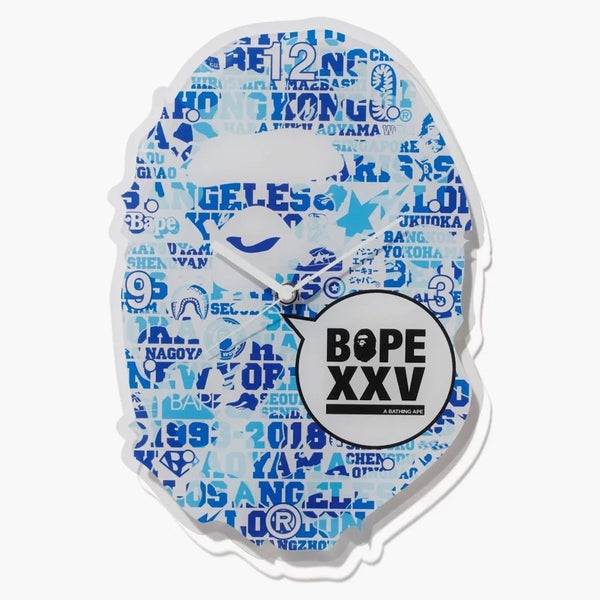 Bape xxv małpa zegar głowicy niebieski
