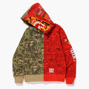 BAPE XXV CITies CAMO 2nd APE Tiger Half Full Zip Sampanie verde/rojo