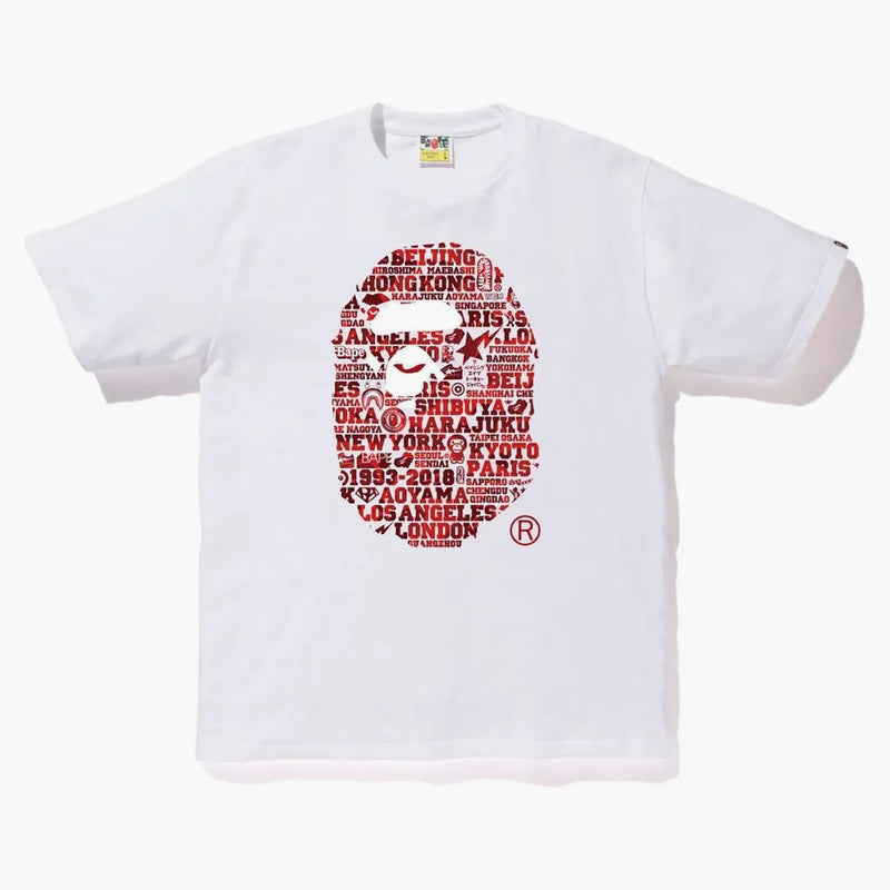 Bape XXV Cities Camo Ape Head Tea White/czerwony