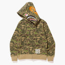 Bape XXV Cities Camo Shark Full Zip Hoodie Green