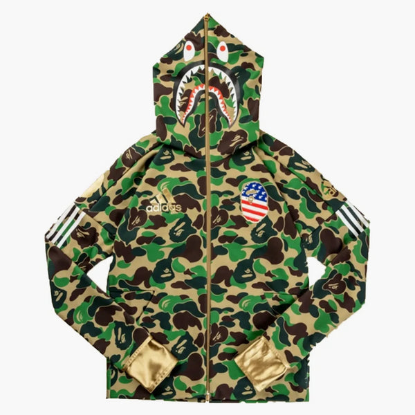 Bape X Adidas Sb Shark Hoodie Green