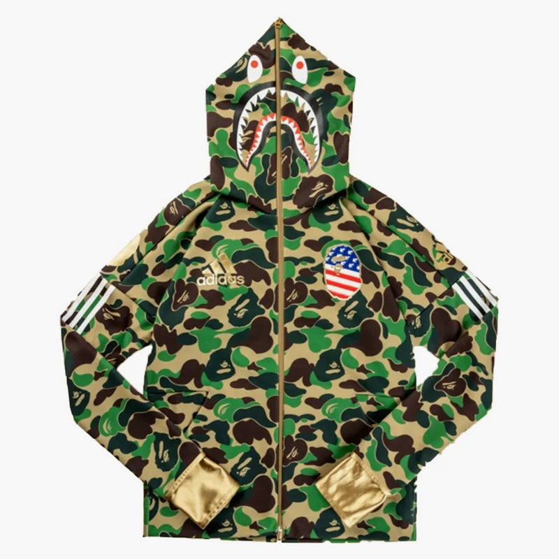 Bape X Adidas Sb Shark Hoodie Green
