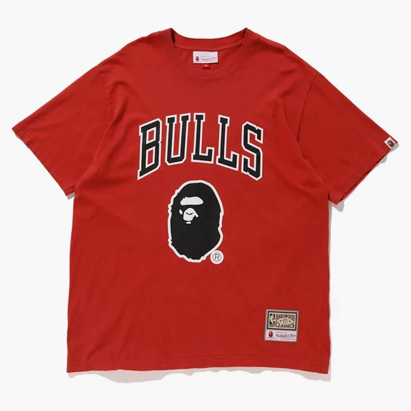 Bape X Mitchell & Ness Bulls Tea Red