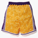 Bape X Mitchell & Ness Lakers ABC Basketball Authentic Shorts Yellow
