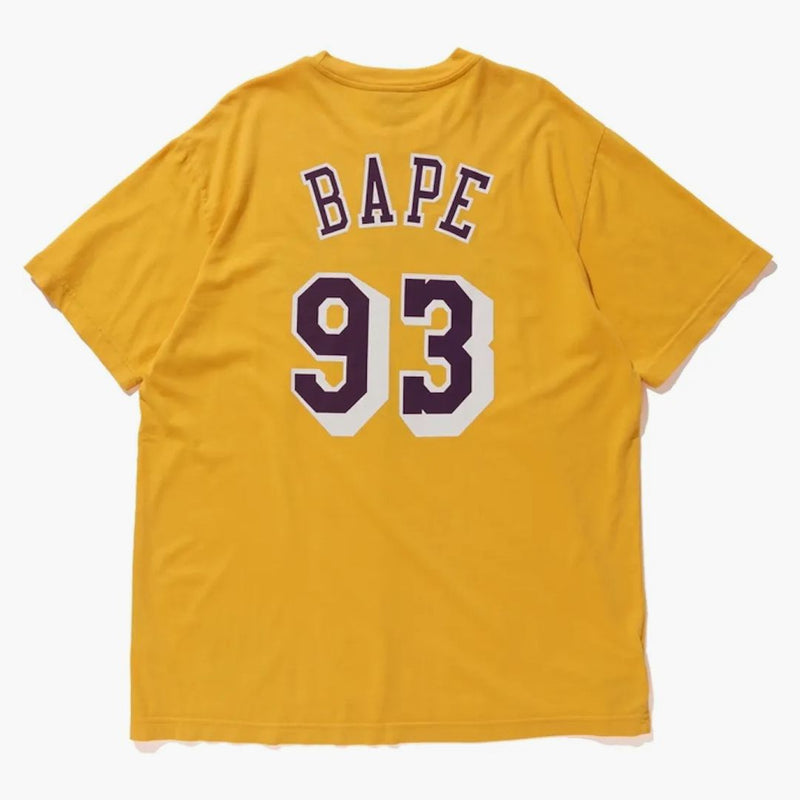 Bape X Mitchell & Ness Lakers Tee Yellow