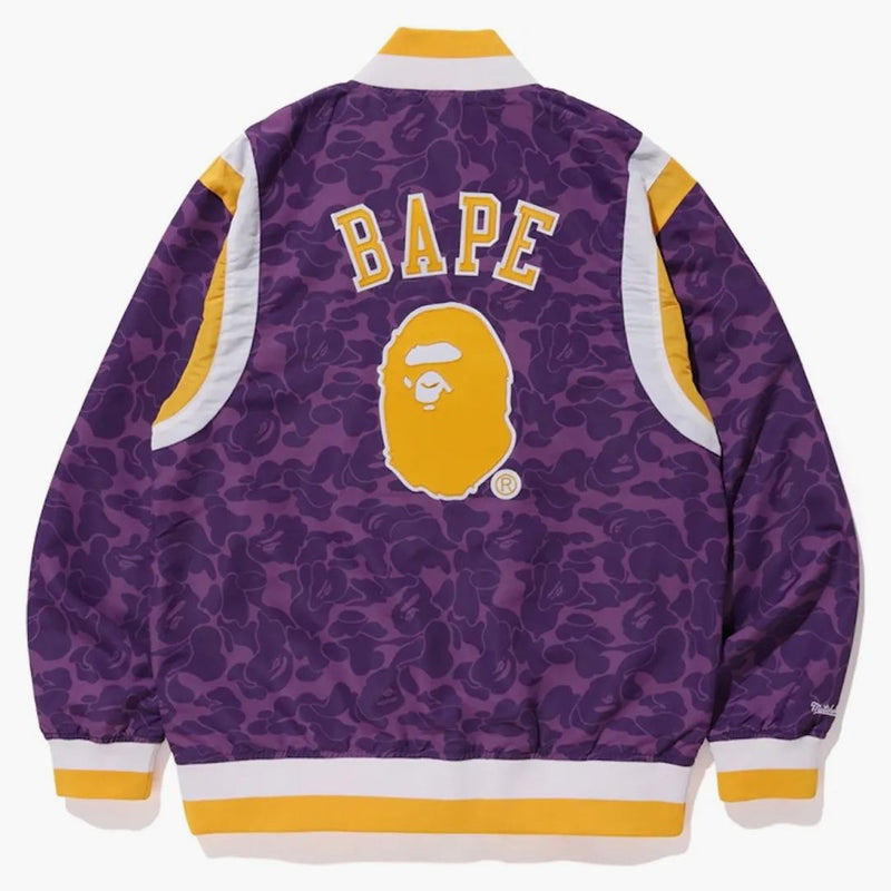 Bape X Mitchell & Ness Lakers Warm Up Jacket Purple