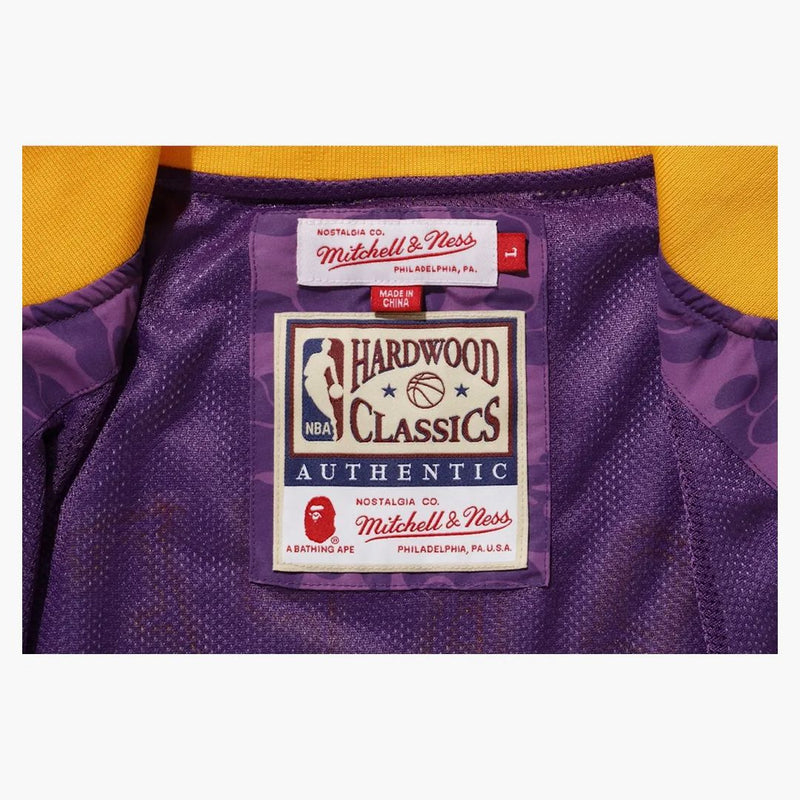 Bape X Mitchell & Ness Lakers Warm Up Jacket Purple