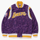 Bape x Mitchell & Ness Lakers Warm Up bunda fialová