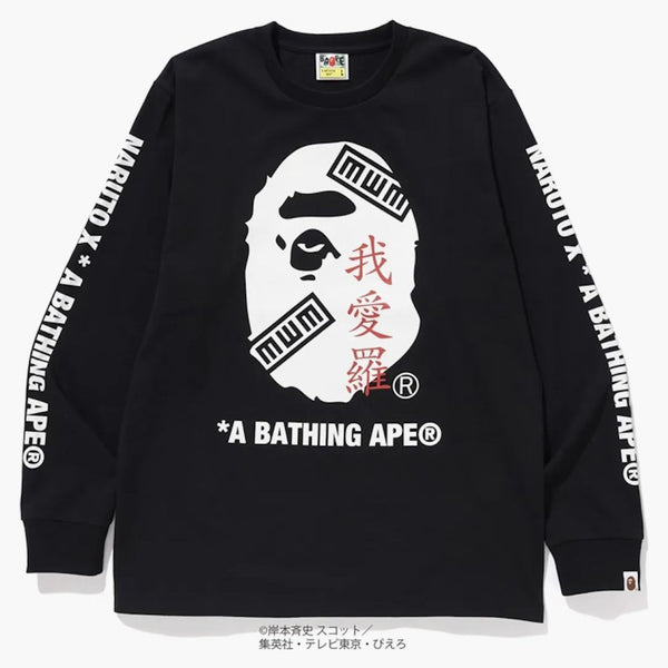 BAPE X NARUTO APE CABEZA L/S TEA NEGRO