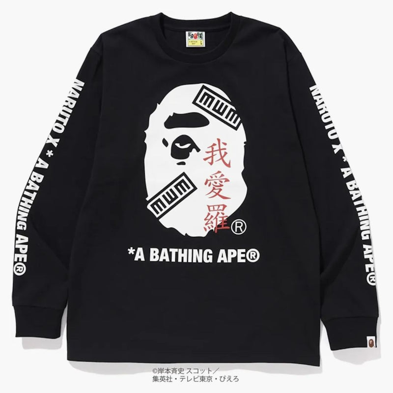 BAPE X NARUTO APE CABEZA L/S TEA NEGRO