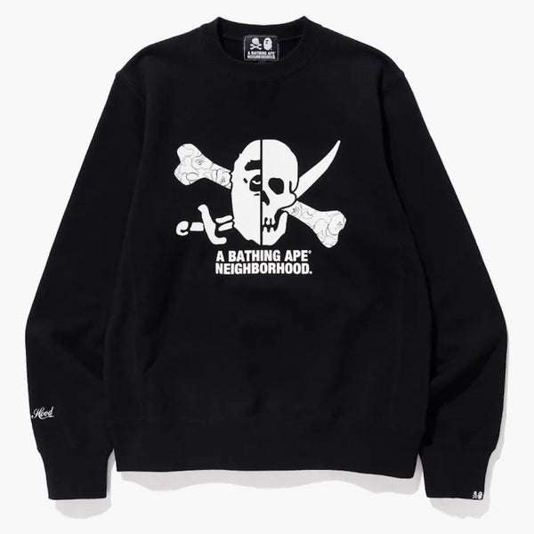 Bape X Neighborhood Ape & Skull Crewneck Black
