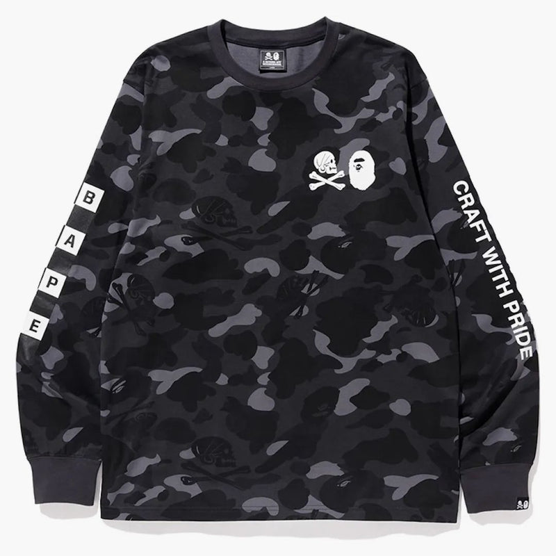 Bape X Neighborhood Camo Long Sleeve Tee Black