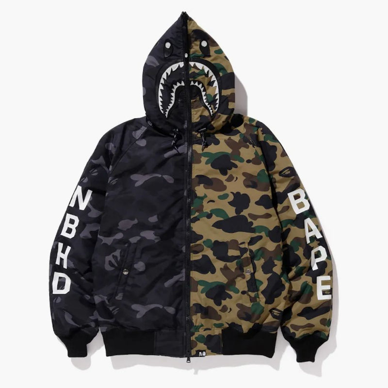Bape X Neighborhood Down Shark Jacket Black/Green