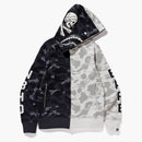 Bape X Neighborhood Split Camo Shark Full Zip Hoodie Black/White