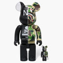 Bearbrick X Neighborhood X Medicom 100% & 400% Bearbrick Black