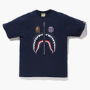 Bape X Psg Shark Tee Navy