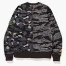 Bape X undefeated Tiger Shark Half Crewneck Black
