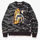 Bape X undefeated Tiger Shark Half Crewneck Black