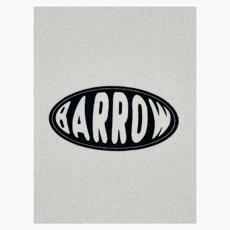 Barrow Logo Print Hoodie Cream