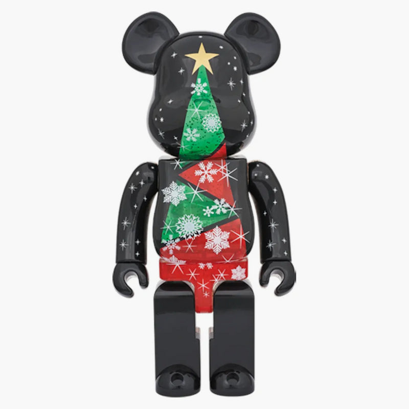 Bearbrick 2017 Xmas vitráže stromu Ver. 2 100% a 400% sada černá