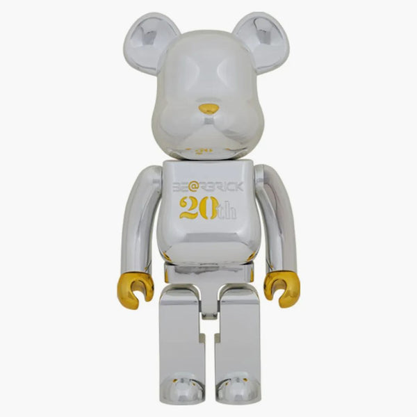 Bearbrick 20th Anniversary 1000% Gold & Silver Chrome Ver.
